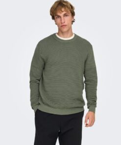 Only & Sons ONSRon LS Crew Neck Knit Castor Gray