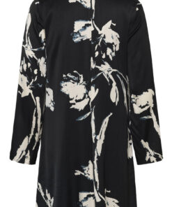 InWear MeadowIw Short Dress Black Painted Flower