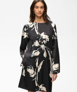 InWear MeadowIw Short Dress Black Painted Flower