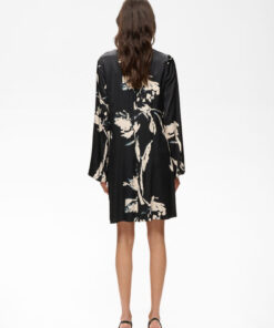 InWear MeadowIw Short Dress Black Painted Flower