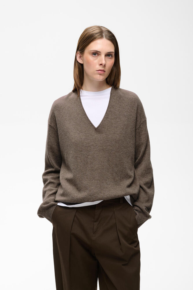 InWear TallyIW Monika V-Neck Chocolate Brown Melange