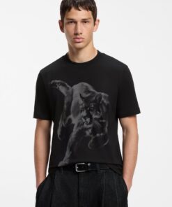 Hugo Daffilo Cotton Jersey T-Shirt Black