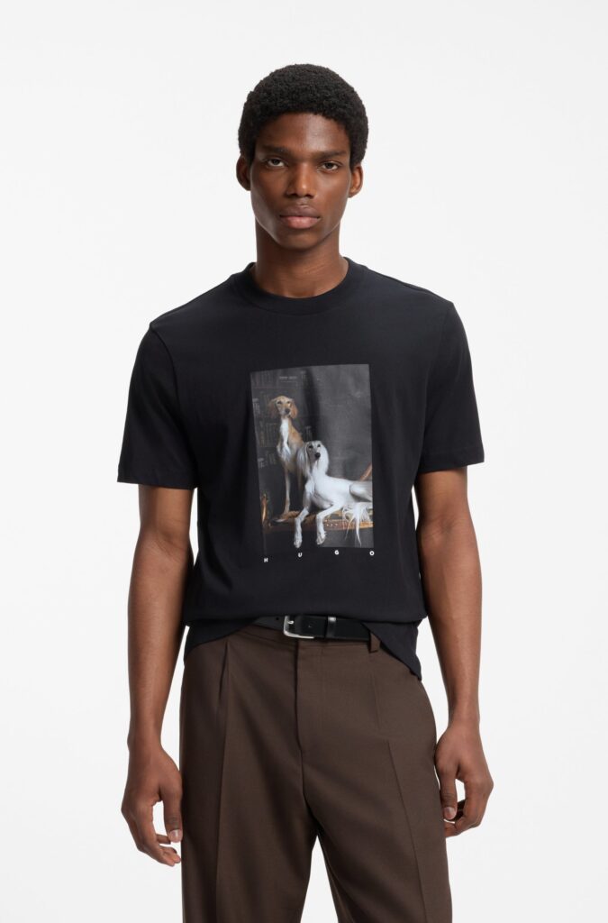 Hugo Daffilo Cotton Jersey T-Shirt Black