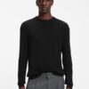 Hugo Textured Cotton Sweater with Tonal Logo Black