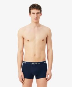 Lacoste 3-Pack Stretch Cotton Trunks Navy Blue