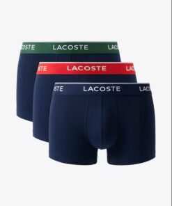 Lacoste 3-Pack Stretch Cotton Trunks Navy Blue