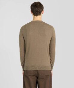 Lyle&Scott Cotton Merino Crew Neck Jumper Khaki Ash