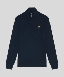 Lyle&Scott Cotton Merino 1/4 Zip Jumper Dark Navy