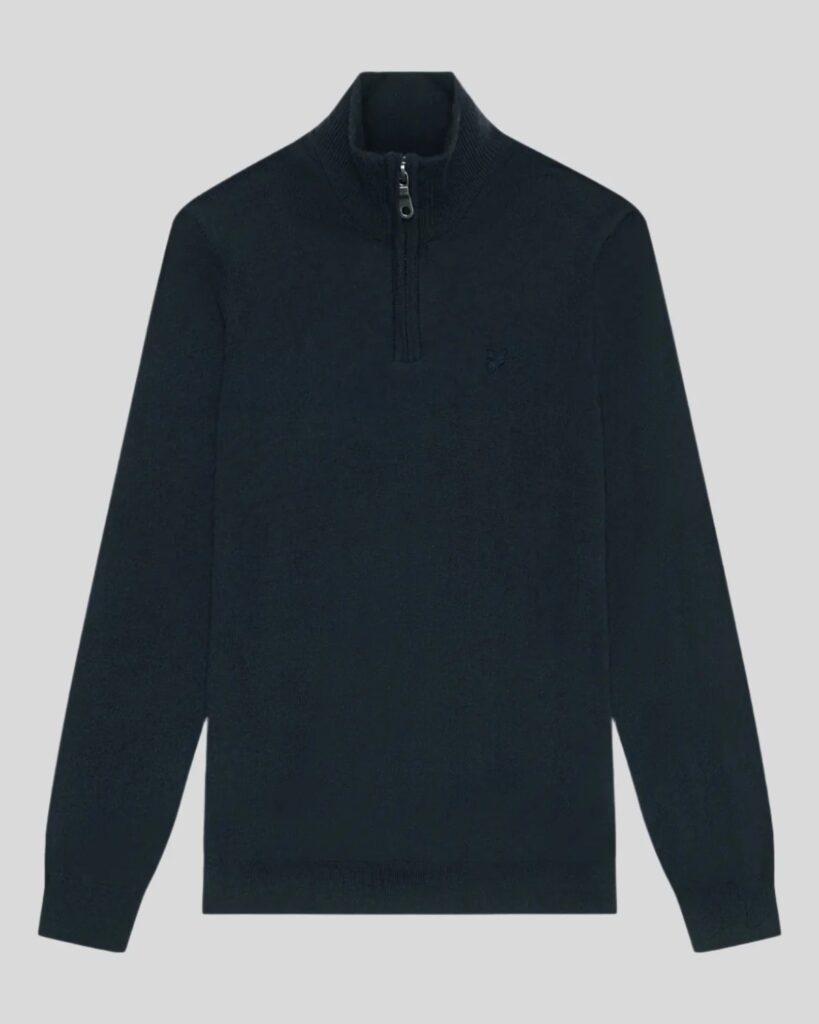 Lyle&Scott Merino Wool 1/4 Zip Jumper Dark Navy