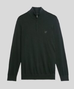 Lyle&Scott Merino Wool 1/4 Zip Jumper Jet Black