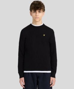 Lyle&Scott Cotton Crew Neck Jumper Jet Black