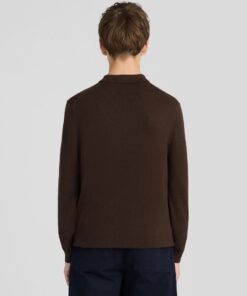 Lyle&Scott Long Sleeve Cotton Polo Shirt Ebony