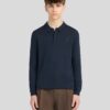 Lyle&Scott Long Sleeve Cotton Polo Shirt Dark Navy