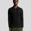 Lyle&Scott Long Sleeve Cotton Polo Shirt Jet Black