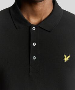 Lyle&Scott Long Sleeve Cotton Polo Shirt Jet Black