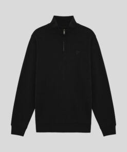 Lyle&Scott Superfine Cotton 1/4 Zip Sweatshirt Jet Black