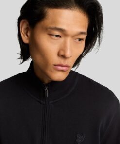 Lyle&Scott Superfine Cotton 1/4 Zip Sweatshirt Jet Black