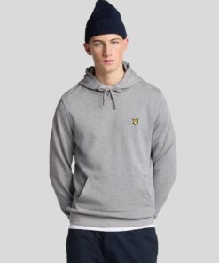 Lyle&Scott Loopback Cotton Hoodie Mid Grey Marl