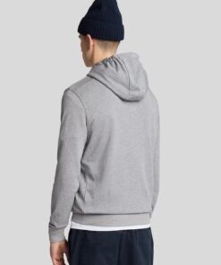 Lyle&Scott Loopback Cotton Hoodie Mid Grey Marl