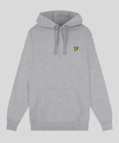 Lyle&Scott Loopback Cotton Hoodie Mid Grey Marl