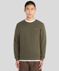 Lyle&Scott Cotton Crew Neck Sweatshirt Khaki Ash