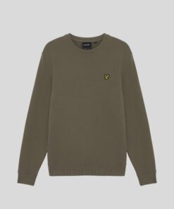 Lyle&Scott Cotton Crew Neck Sweatshirt Khaki Ash