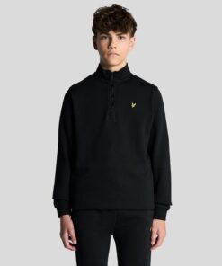 Lyle&Scott 1/4 Zip Cotton Jumper Jet Black