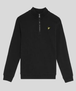 Lyle&Scott 1/4 Zip Cotton Jumper Jet Black