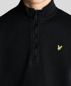 Lyle&Scott 1/4 Zip Cotton Jumper Jet Black