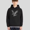 Lyle&Scott Pixelated Eagle Print Hoodie Jet Black
