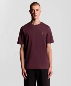 Lyle&Scott Cotton Crew Neck T-Shirt Burgundy