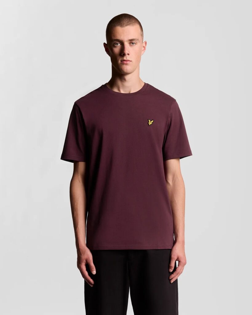 Lyle&Scott Cotton Crew Neck T-Shirt Burgundy