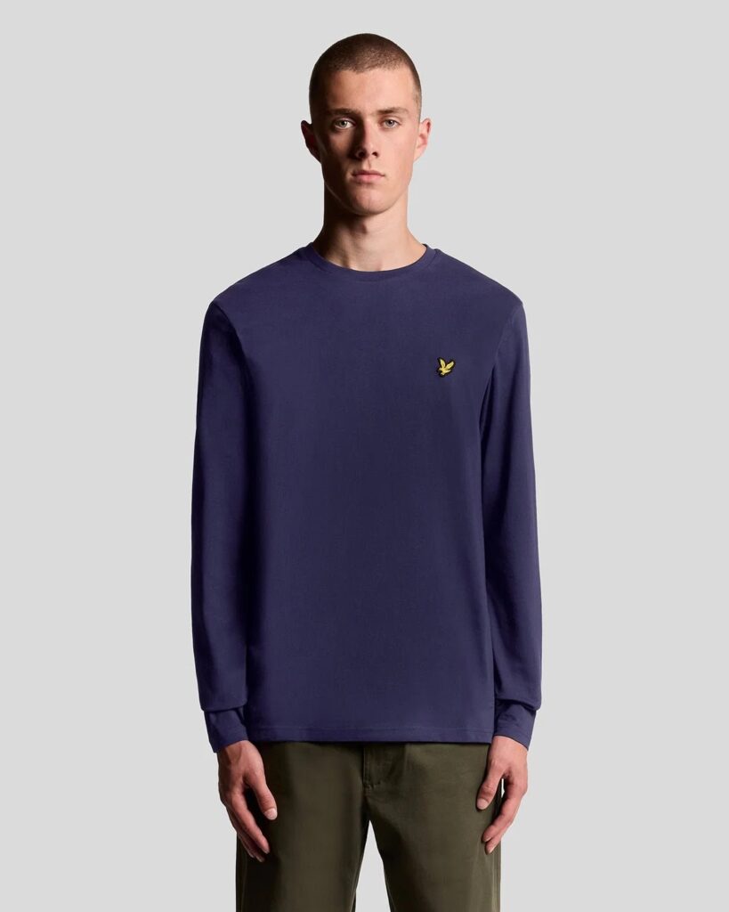Lyle&Scott Long Sleeve Cotton T-Shirt Navy