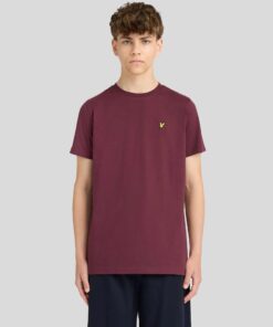 Lyle&Scott Cotton Crew Neck T-Shirt Burgundy