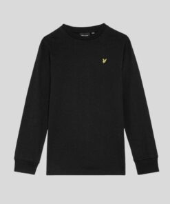 Lyle&Scott Long Sleeve Cotton T-Shirt in Jet Black