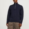 Jack & Jones JJMilano Stitch Knit Half Zip Night Sky