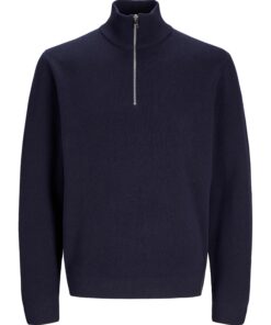 Jack & Jones JJMilano Stitch Knit Half Zip Night Sky