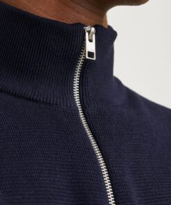 Jack & Jones JJMilano Stitch Knit Half Zip Night Sky