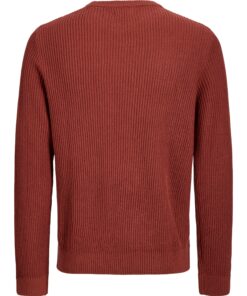 Jack & Jones JJPannel Knit Crew Neck Fired Brick