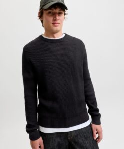 Jack & Jones JJPannel Knit Crew Neck Black