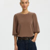 Selected Femme SLWTenny 3/4 Sweat Top Chocolate Chip