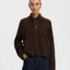 Selected Femme SLWSia Ras LS Knit Zipper Cardigan Delicioso