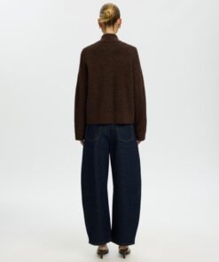 Selected Femme SLWSia Ras LS Knit Zipper Cardigan Delicioso