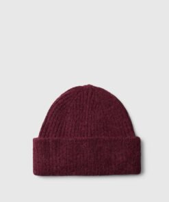 Selected Femme SLWLulu Wool Blend Knit Beanie Tawny Port