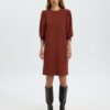 Selected Femme SLWTenny 3/4 Short Sweat Dress Cherry Mahogany
