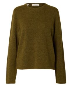 Selected Femme SLWLulu New LS Knit O-Neck Brown