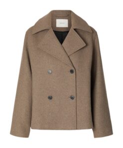 Selected Femme SLWZia Alma Wool Blend Jacket Gray