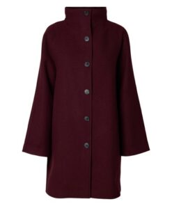 Selected Femme SLWZia Vinni Wool Blend Coat Tawny Port