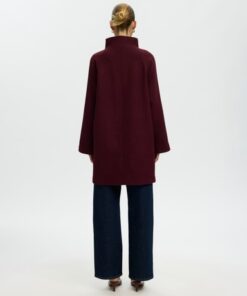 Selected Femme SLWZia Vinni Wool Blend Coat Tawny Port