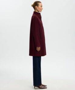 Selected Femme SLWZia Vinni Wool Blend Coat Tawny Port